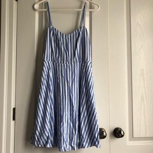 Blue and White Stripes Mini Dress